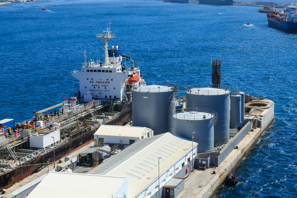 istock Fuel Tanks and Tanker in Gibralter 873551832