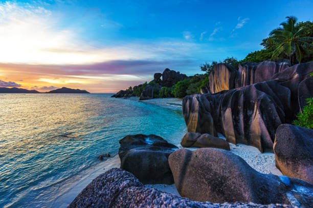 istock romantic sunset in paradise, silver spring cove, the dike, seychelles 3 873554062