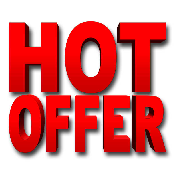 istock Stock Illustration - Red Hot Offer, 3D Illustration, White Background. 873557616