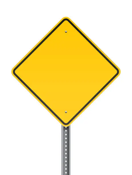 Vector illustration of Blank warning road sign