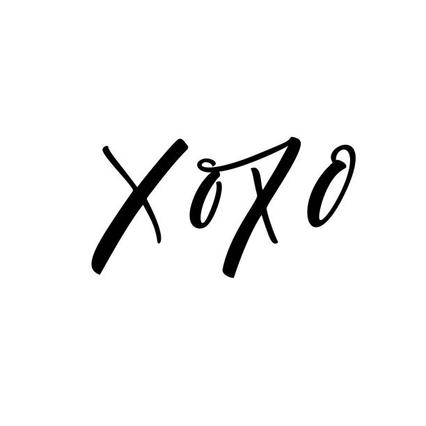 illustrazioni stock, clip art, cartoni animati e icone di tendenza di scritta xoxo disegnata a mano. - love word