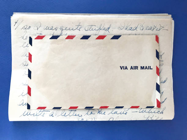 antique air mail envelope - air mail mail envelope blank imagens e fotografias de stock