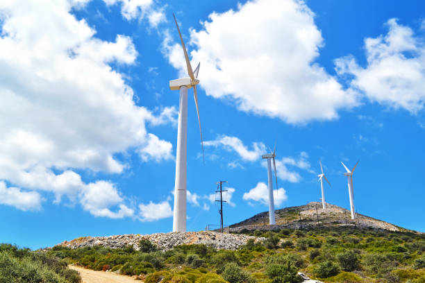 istock wind turbines at a greek mountain 873580786