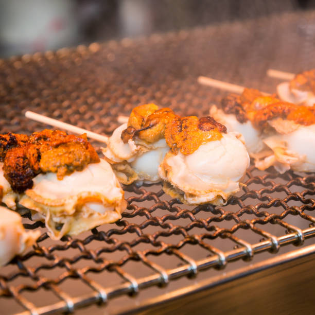istock Grill scallop skewer 873593580