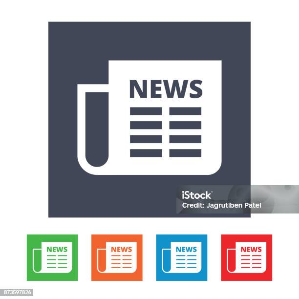 Newspaper Line Icon Stock Illustration - Download Image Now - Icon Symbol, Newspaper, The Media