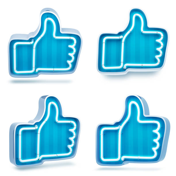 istock Set Neon button like on a white background. 3d render 873598074