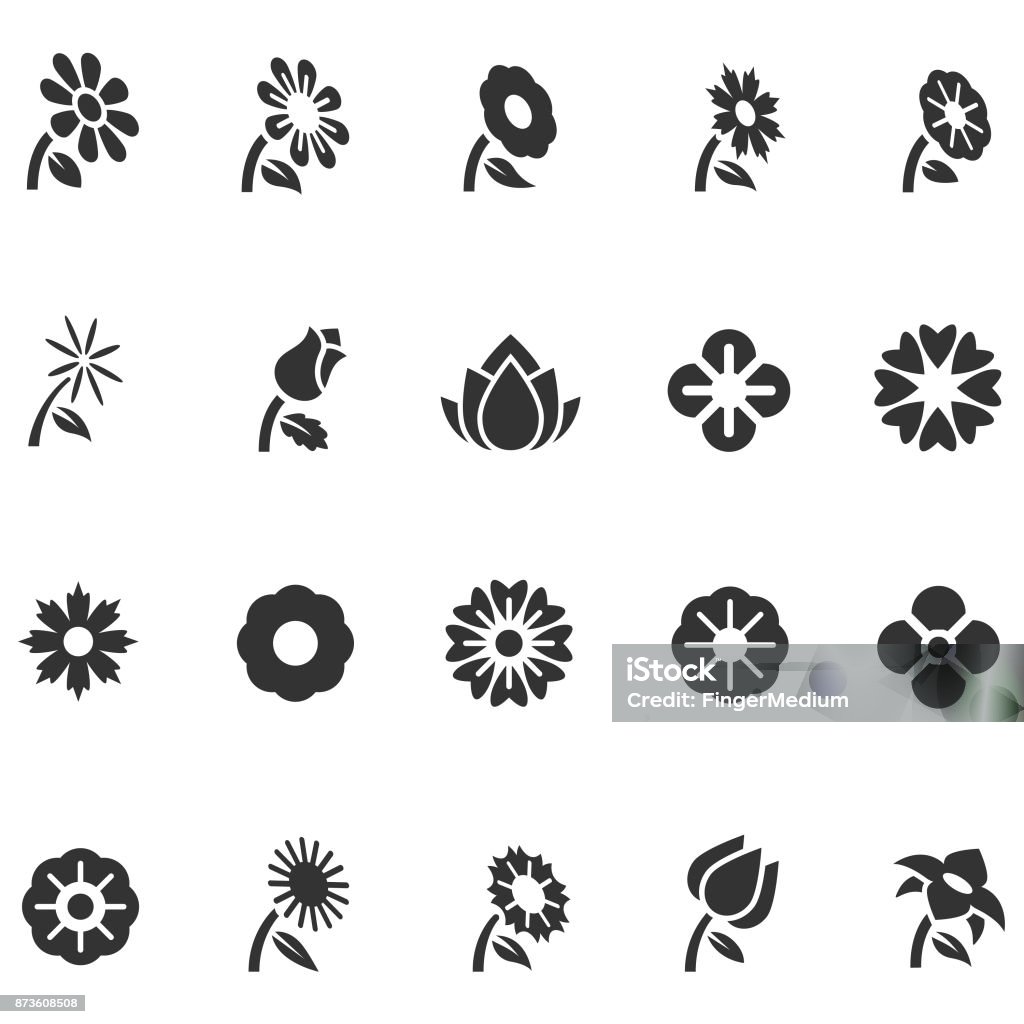Flower icon set Flower stock vector