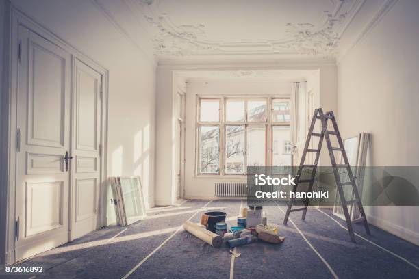 Renovation Apartment During Restoration Home Improvement Stock Photo - Download Image Now