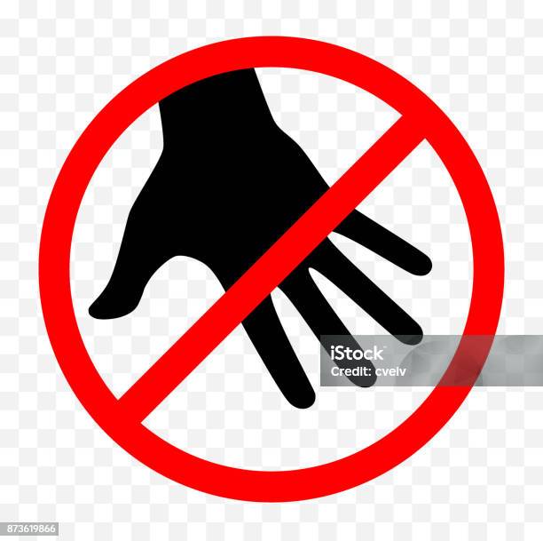 Dont Touch Sign Stock Illustration - Download Image Now - Touching, Forbidden, Hand