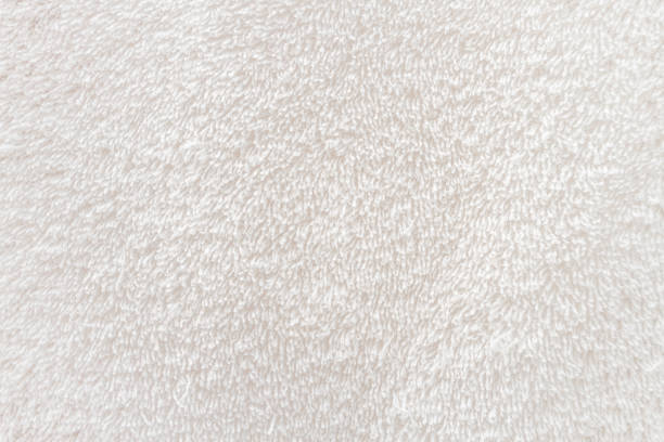 macro de gros plan de tissu serviette blanche - texture duveteuse photos et images de collection