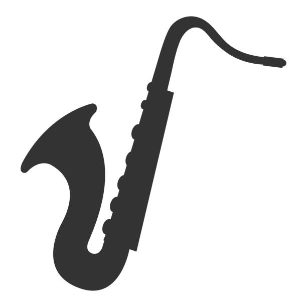 ikona izolowanego instrumentu saksofonowego - saksofon stock illustrations