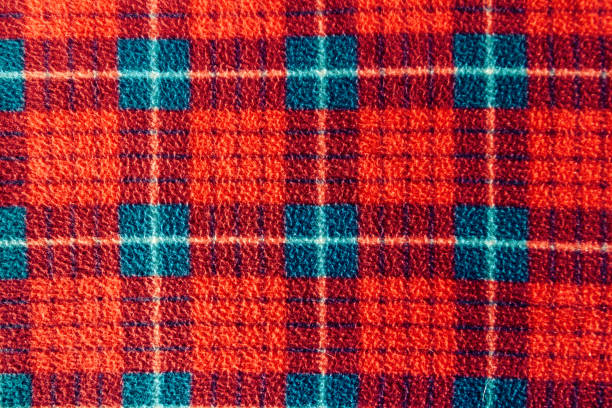 istock Close-up macro of plush fabric texture with plaid motive 873624896