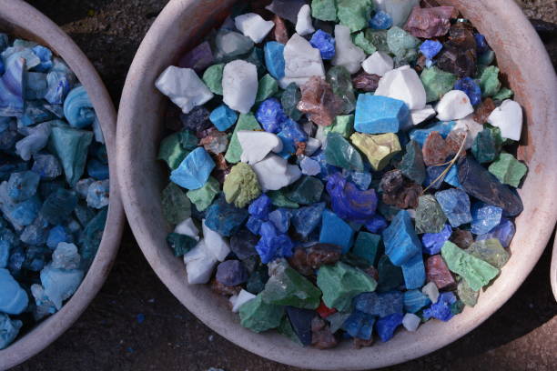 istock Colorful blue stones background 873624960