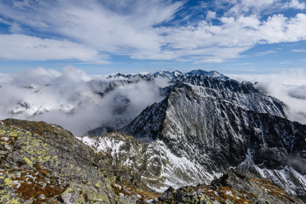 istock mountain tops in winter covered in snow 873638968