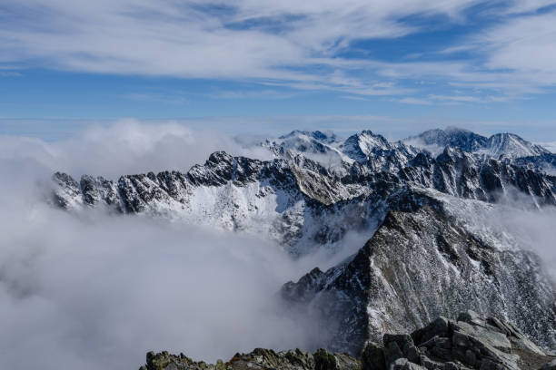 istock mountain tops in winter covered in snow 873639076