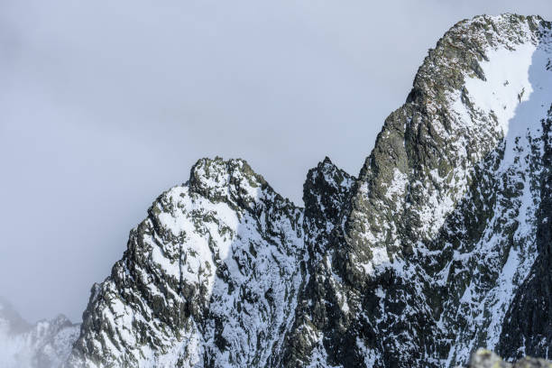 istock mountain tops in winter covered in snow 873639140