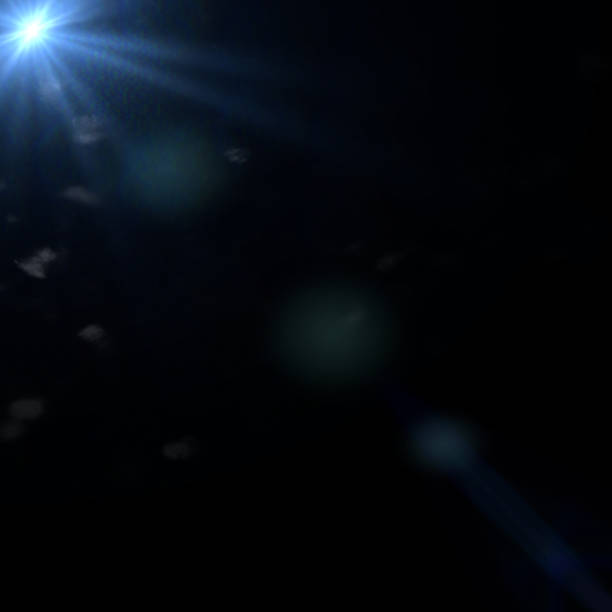 istock sunny blue lens flare overlay texture with bokeh effects on black square background 873639692