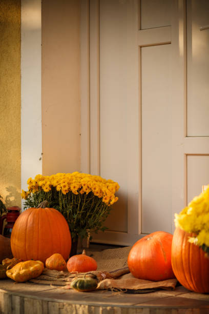 istock Autumn porch decoration 873646352