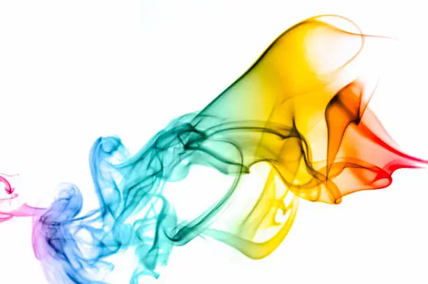 Photo of Abstract Flowing Multicolored Smoke Pattern
