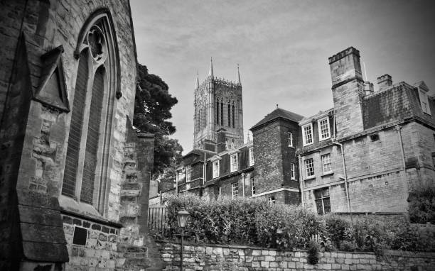 istock Lincoln Cathedral, Lincolnshire, England - black and white 873653484