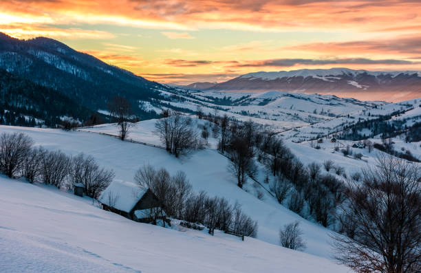 istock winter dawn in mountainous countryside 873654330