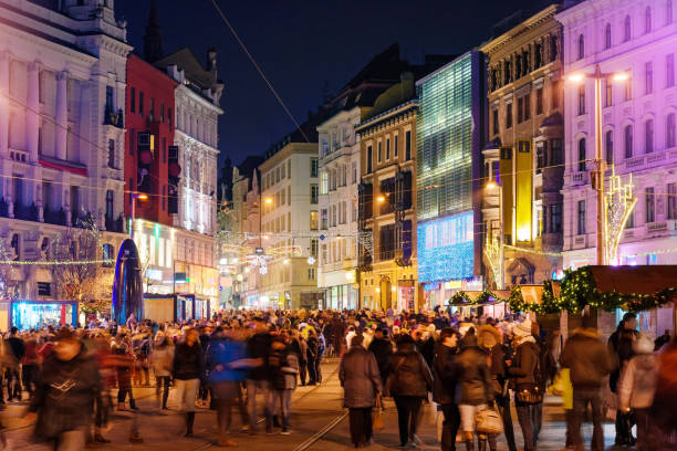 istock Christmas celebration in Brno in the evening. 873662810