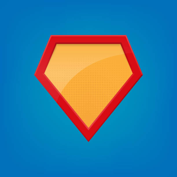 istock Blank Superhero Badge. Superhero logo template. isolated on blue background. Vector illustration. 873670218