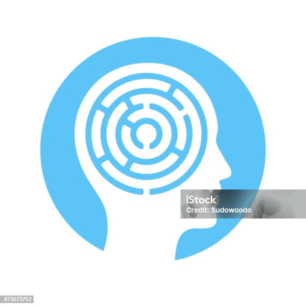 Mind Maze Icon Stock Illustration - Download Image Now - Icon Symbol, Maze, Human Brain