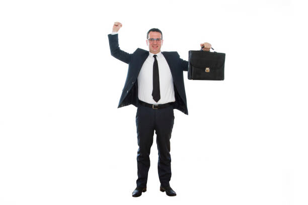 istock Businessman celebrating success isolated on white 873681508
