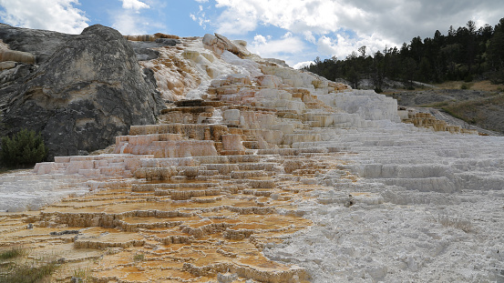 These are the Palette Springs, Yellowstone National Park, Wyoming, USA. It was taken in July 16th, 2015.