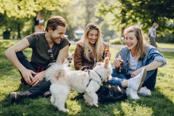 On picnic with besties and dog