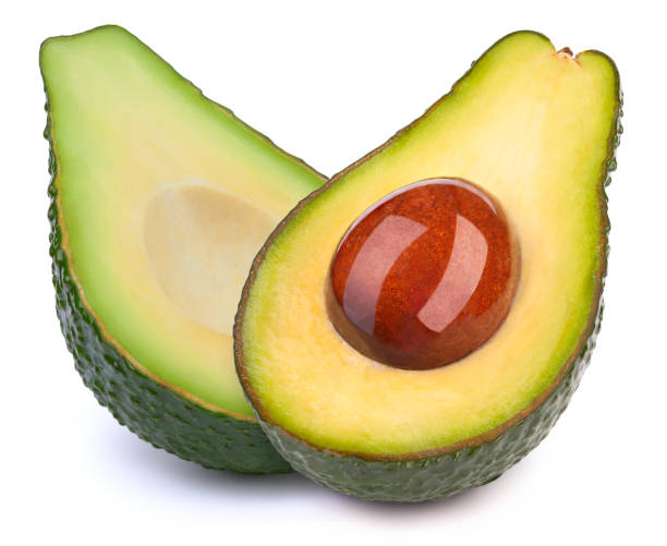 istock Group of two avocado halves slices 873687340