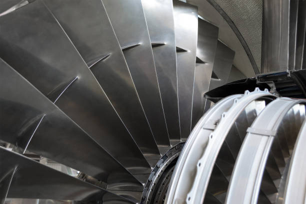 istock Turbine of turbojet engine 873687634