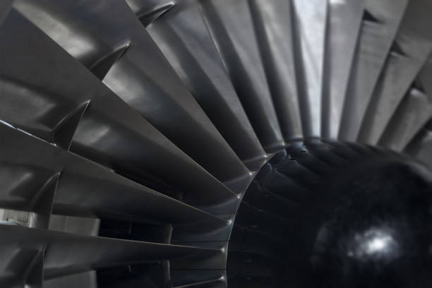 istock Turbine of turbojet engine 873687636