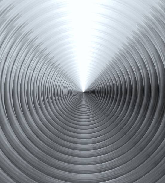 istock Polished silver cold metal background with realistic circular brushed texture 873688124