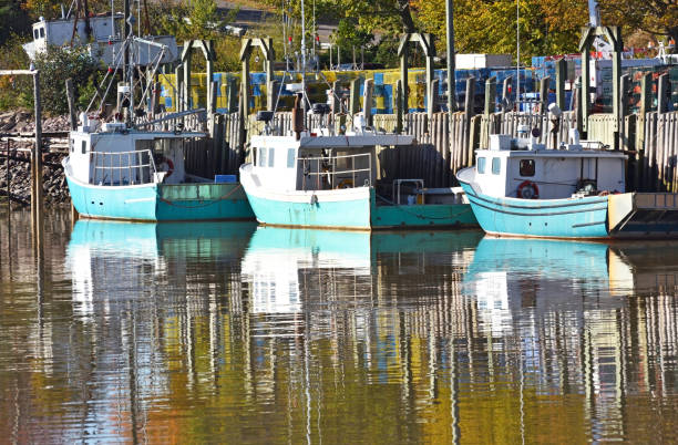 istock 3 Fishing Boats Moored (St Martins New Brunswick Canada) 873691114