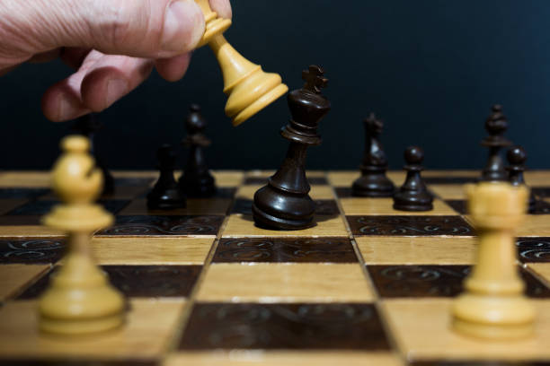 istock Chess photographed on a chessboard 873691330