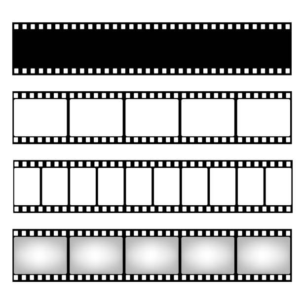 filmsammlung streifen. vektor-vorlage. kino-frame - negativ fotografisches bild stock-grafiken, -clipart, -cartoons und -symbole