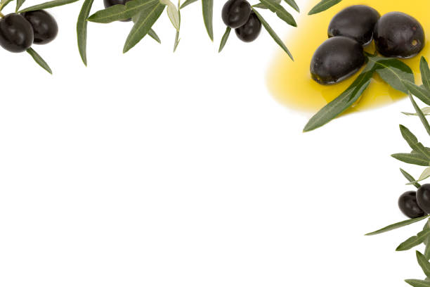 istock organic olive oil and black olives on a white background 873698222