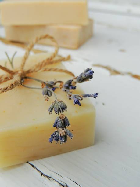istock Handmade spa bath soap on vintage wooden background. 873701942