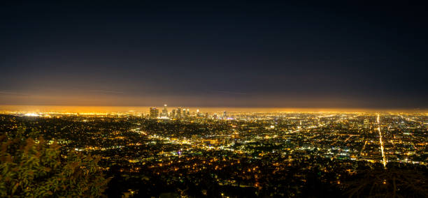 istock Panorama Los Angeles LA City Night view 873709202