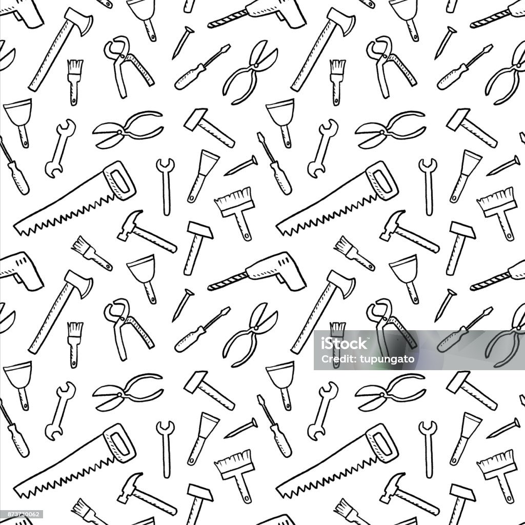 Tools background Tools background - seamless texture. DIY and woodworking tools vector. Work Tool stock vector