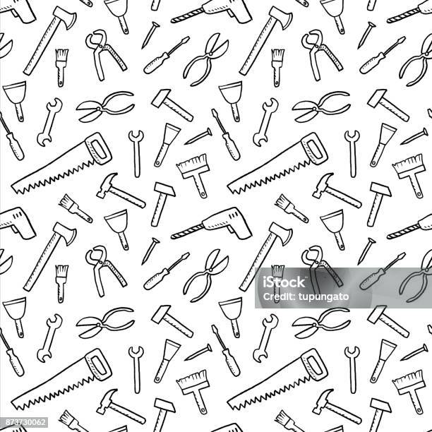 Tools Background Stock Illustration - Download Image Now - Work Tool, Pattern, Backgrounds