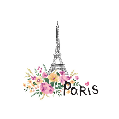 Nền Paris Biển Hiệu Hoa Paris Với Hoa Tháp Eiffel Biểu Tượng Travel France  Hình minh họa Sẵn có - Tải xuống Hình ảnh Ngay bây giờ - iStock