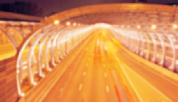 istock Blurred traffic light trails on road at night 873732488