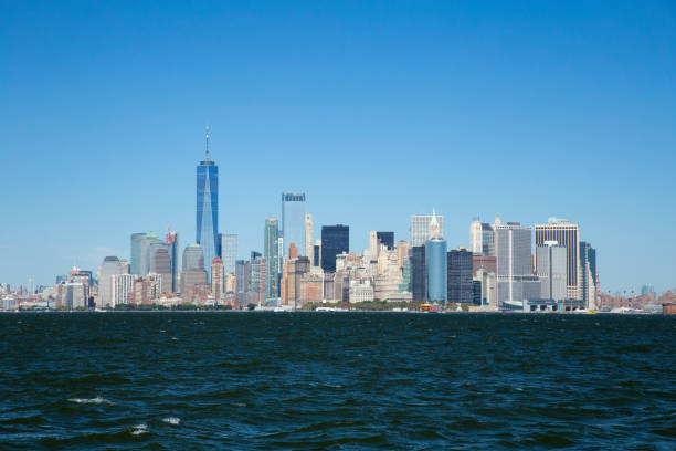 Downtown Manhattan skyline stock photo