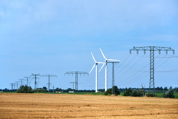 istock electricity transportation with hgh voltage wire on pylon 873733184