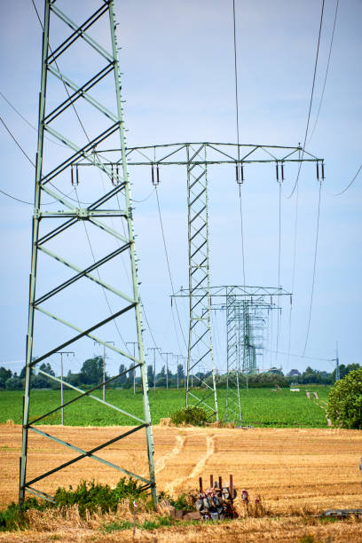 istock electricity transportation with hgh voltage wire on pylon 873733334
