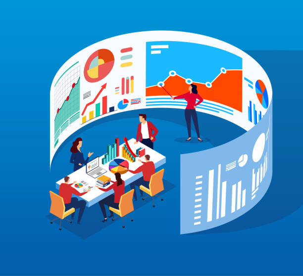 деловая встреча - brainstorming meeting marketing business stock illustrations