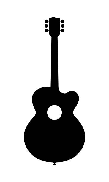 Acoustic Guitar Silhouette vector art illustration